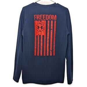 Men's Under Armour UA Freedom Flag Long Sleeve T-Shirt dark blue Size S